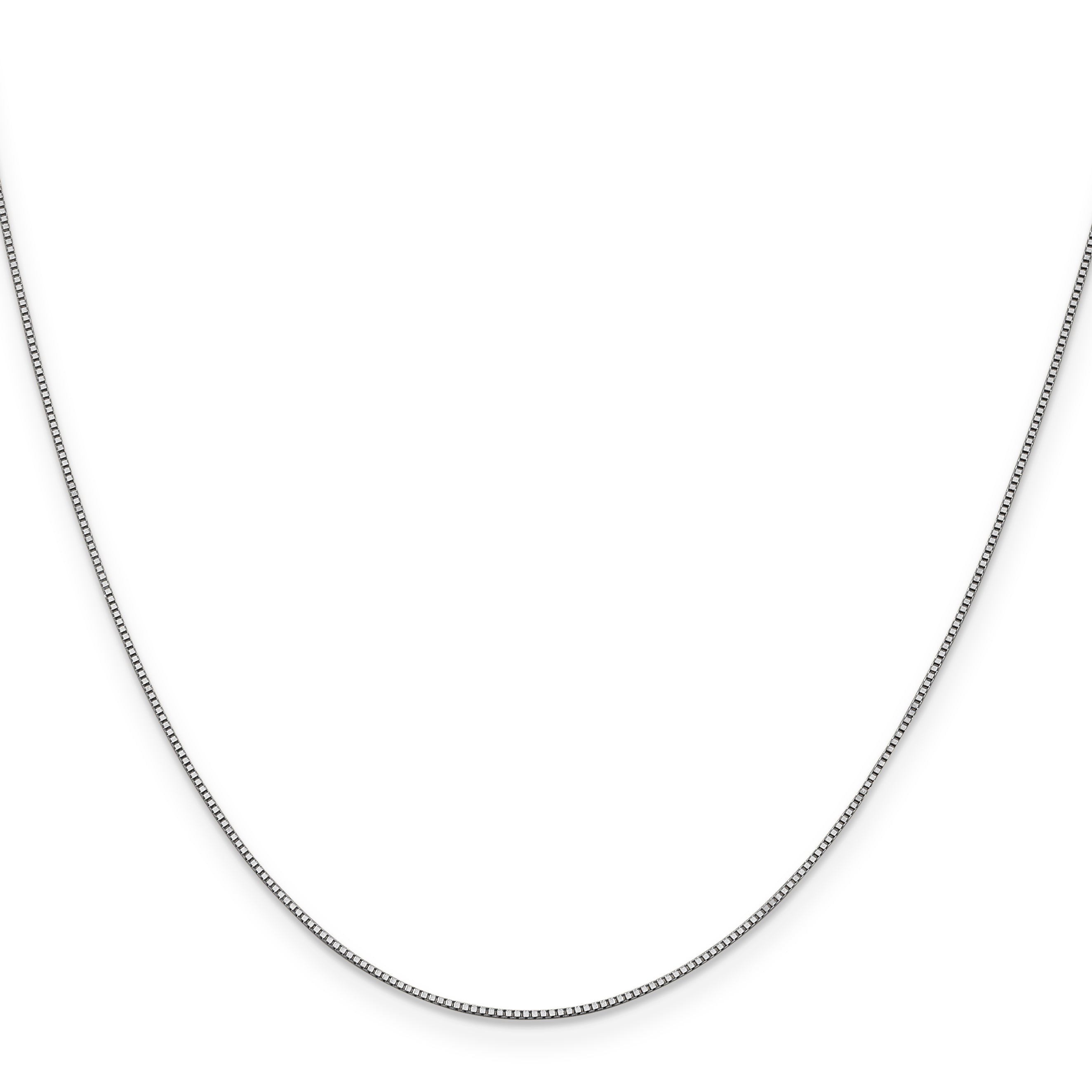 14K White Gold 26 Inch .7mm Box With Lobster Clasp Chain Necklace