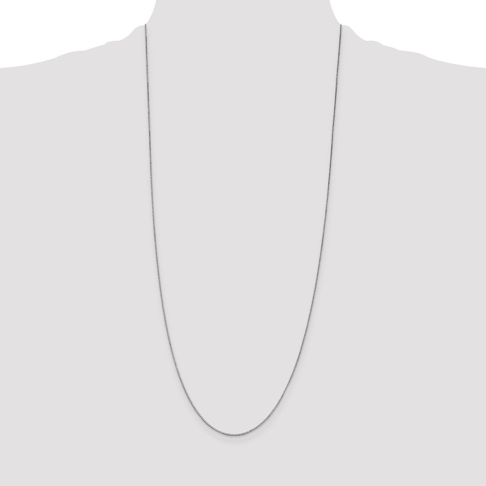 14K White Gold 30 Inch .7mm Box With Lobster Clasp Chain Necklace