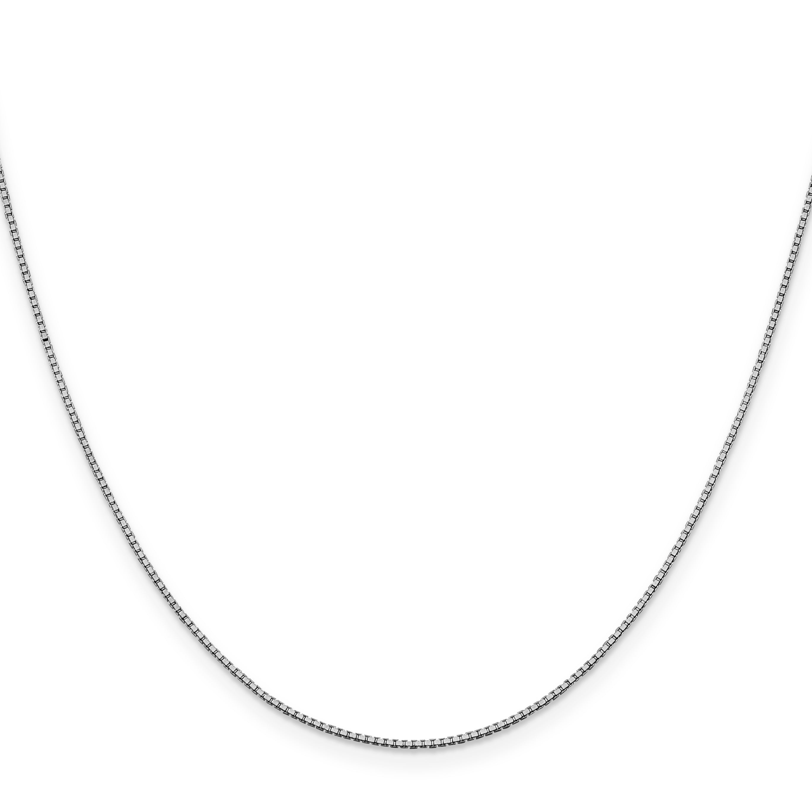 14K White Gold 20 Inch .95mm Box With Lobster Clasp Chain Necklace