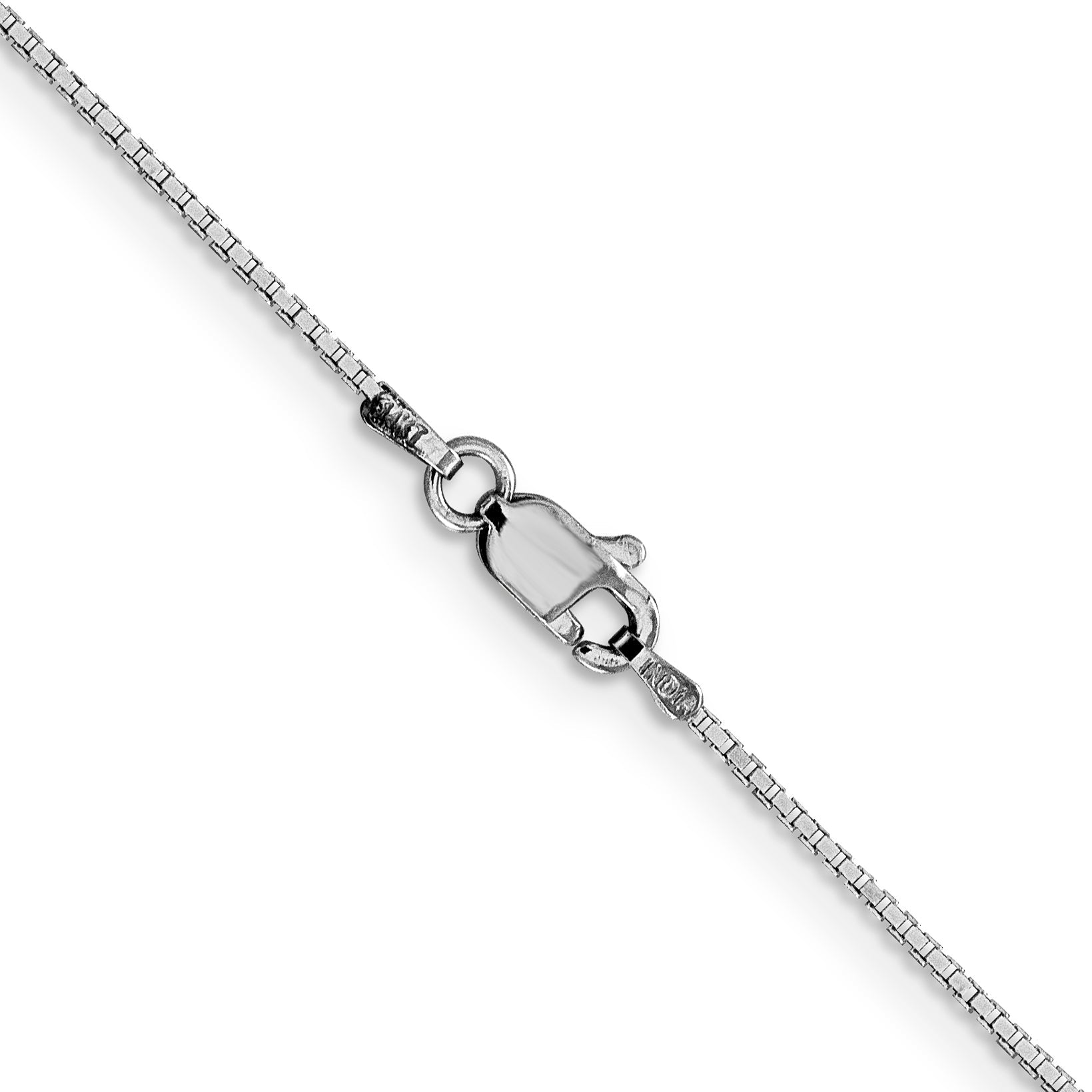 14K White Gold 30 Inch .95mm Box With Lobster Clasp Chain Necklace