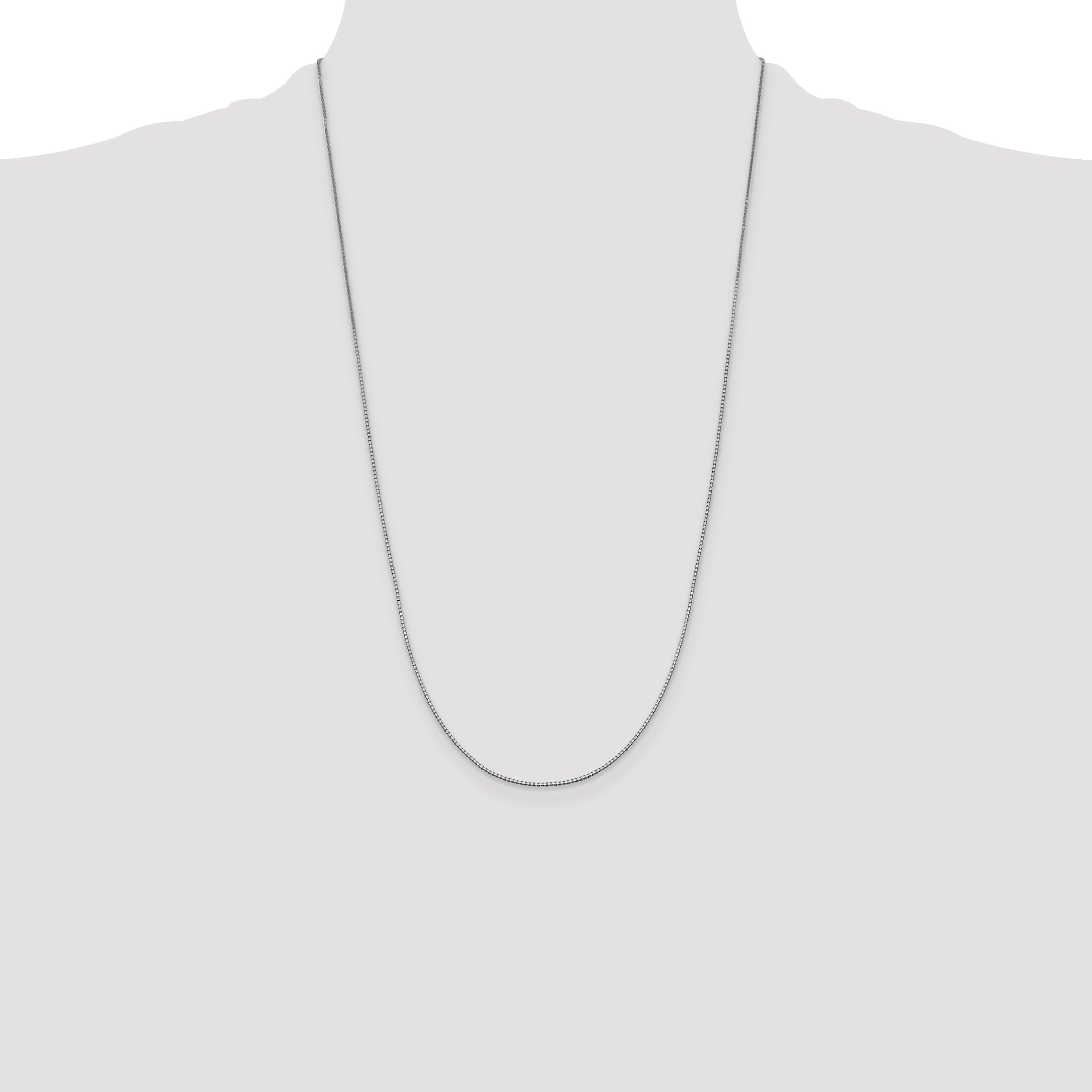 14K White Gold 26 Inch .95mm Box With Lobster Clasp Chain Necklace