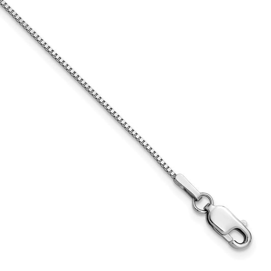14K White Gold 24 Inch .95mm Box With Lobster Clasp Chain Necklace