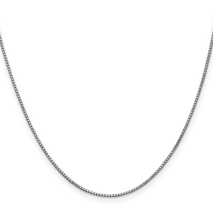 14K White Gold 18 Inch 1mm Box With Lobster Clasp Chain Necklace