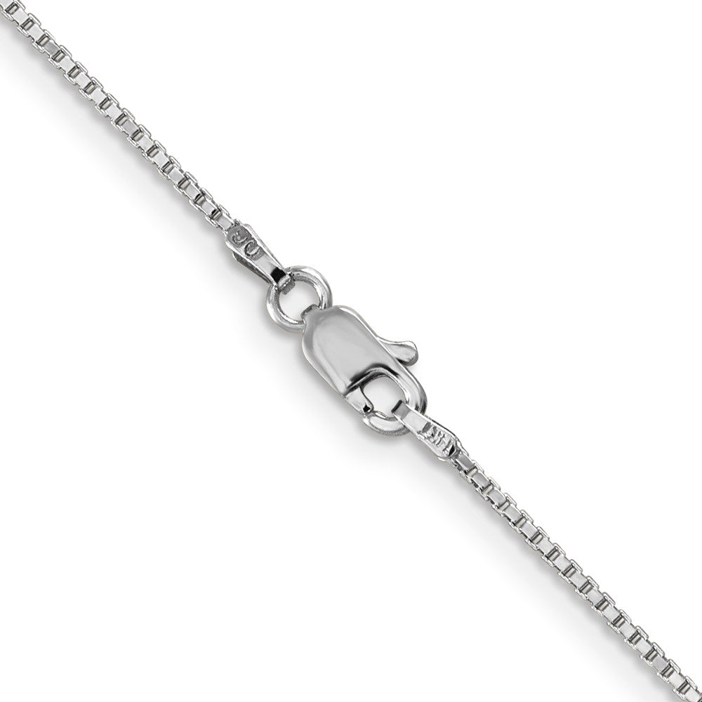 14K White Gold 20 Inch 1mm Box With Lobster Clasp Chain Necklace