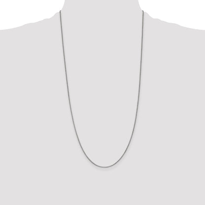 14K White Gold 28 Inch 1mm Box With Lobster Clasp Chain Necklace