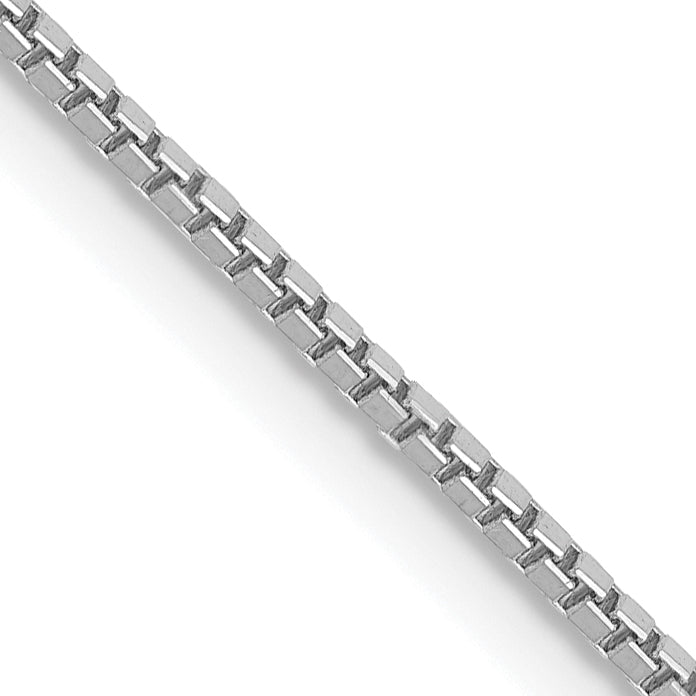 14K White Gold 30 Inch 1mm Box With Lobster Clasp Chain Necklace