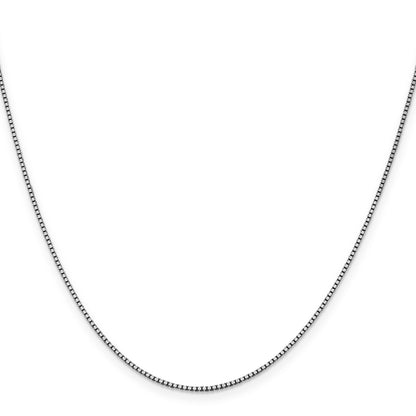 14K White Gold 16 Inch 1.05mm Box With Lobster Clasp Chain Necklace