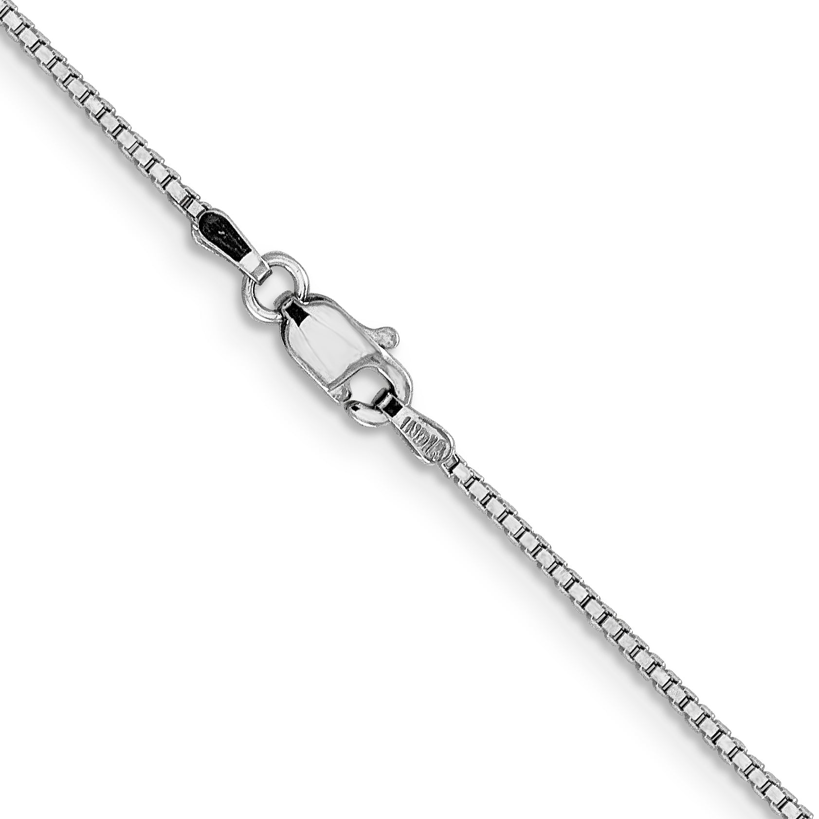 14K White Gold 16 Inch 1.05mm Box With Lobster Clasp Chain Necklace