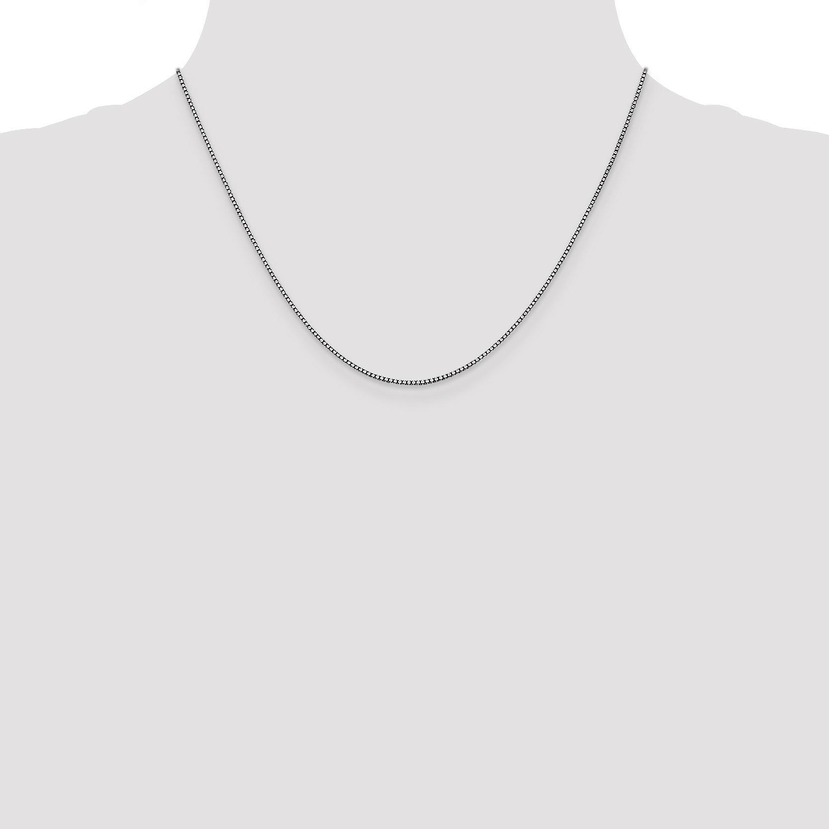 14K White Gold 18 Inch 1.05mm Box With Lobster Clasp Chain Necklace