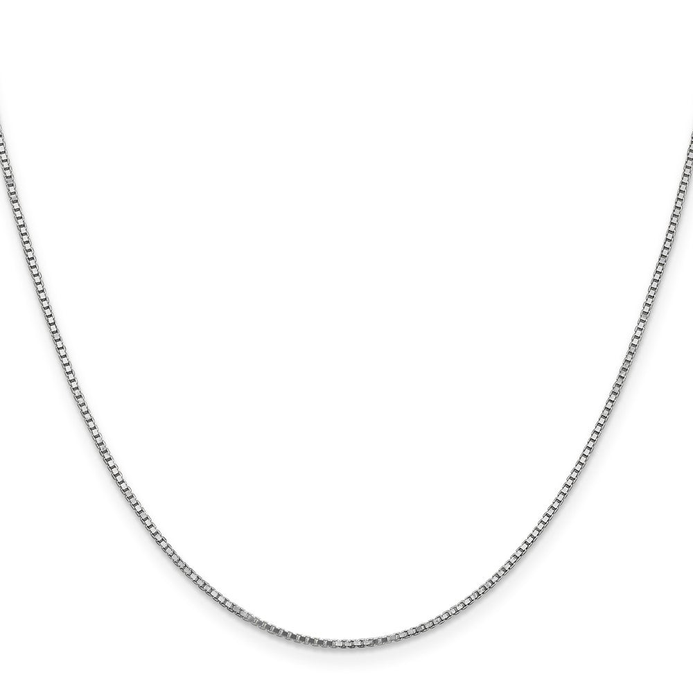 14K White Gold 24 Inch 1.1mm Box With Lobster Clasp Chain Necklace