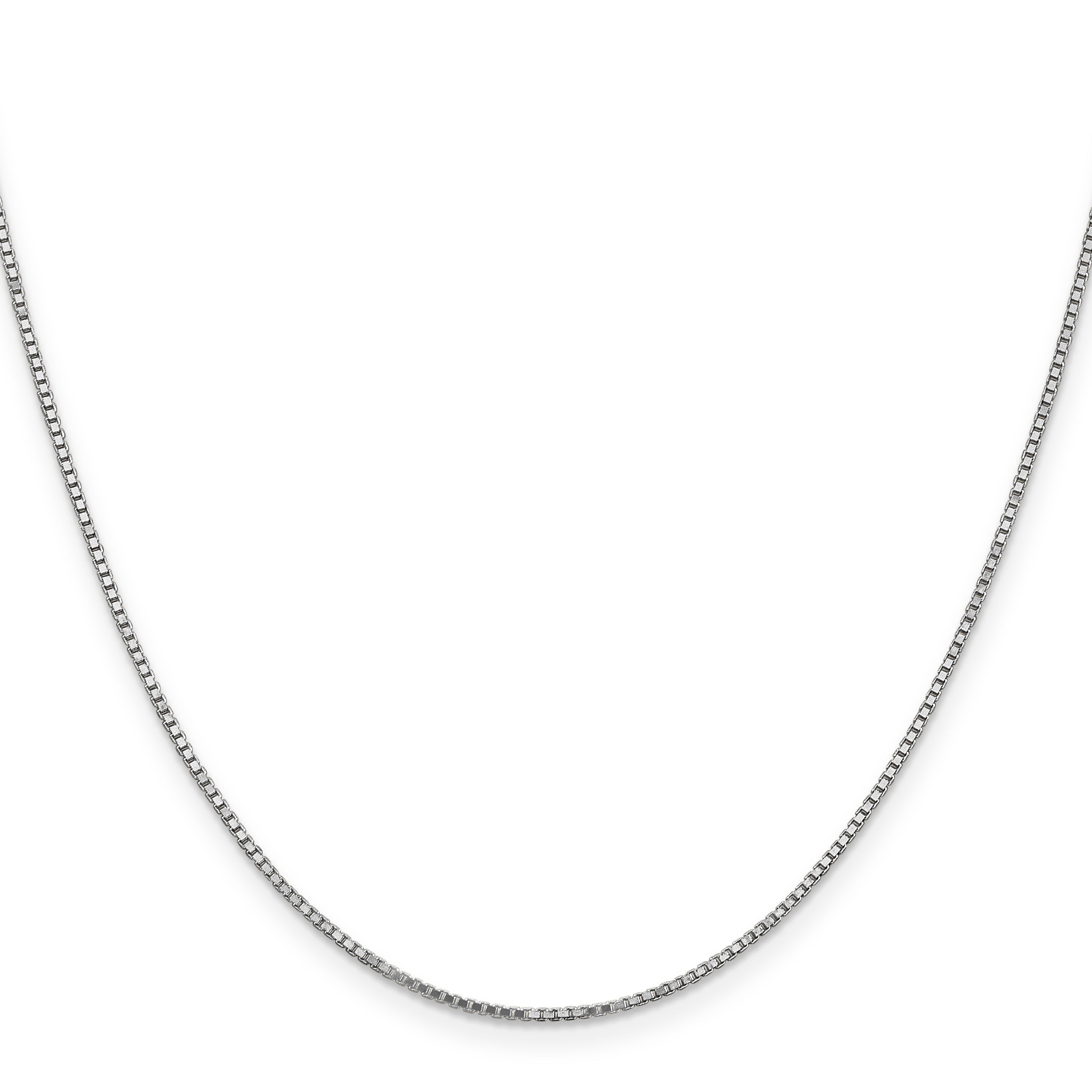 14K White Gold 18 Inch 1.1mm Box With Lobster Clasp Chain Necklace