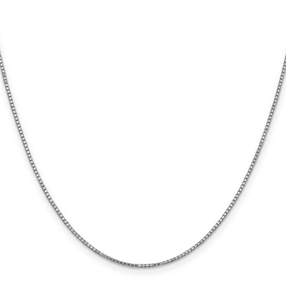 14K White Gold 28 Inch 1.1mm Box With Lobster Clasp Chain Necklace