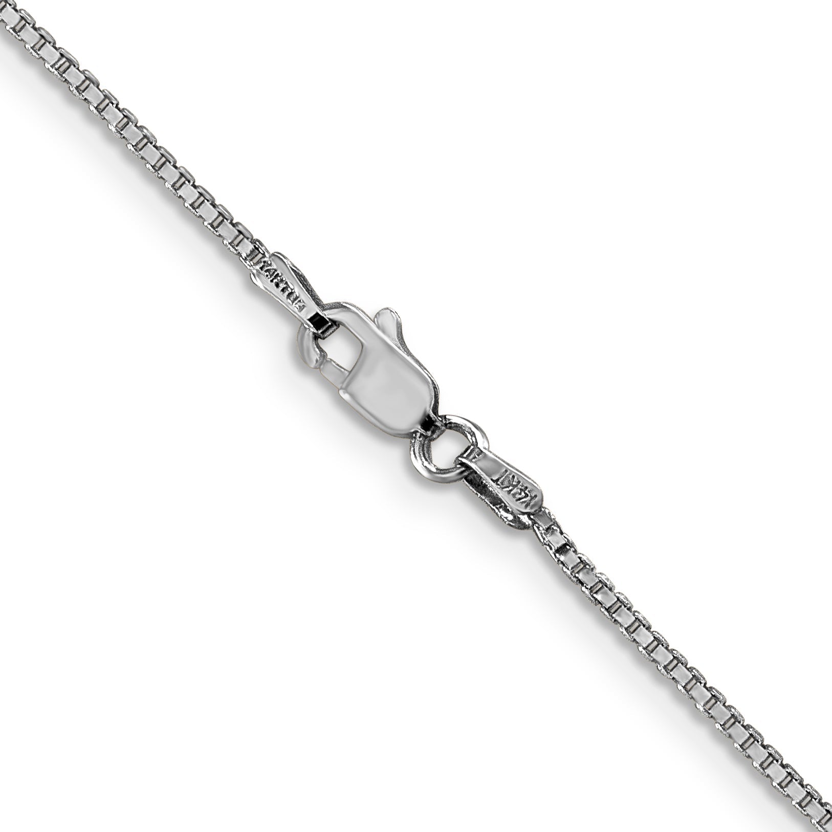 14K White Gold 26 Inch 1.1mm Box With Lobster Clasp Chain Necklace