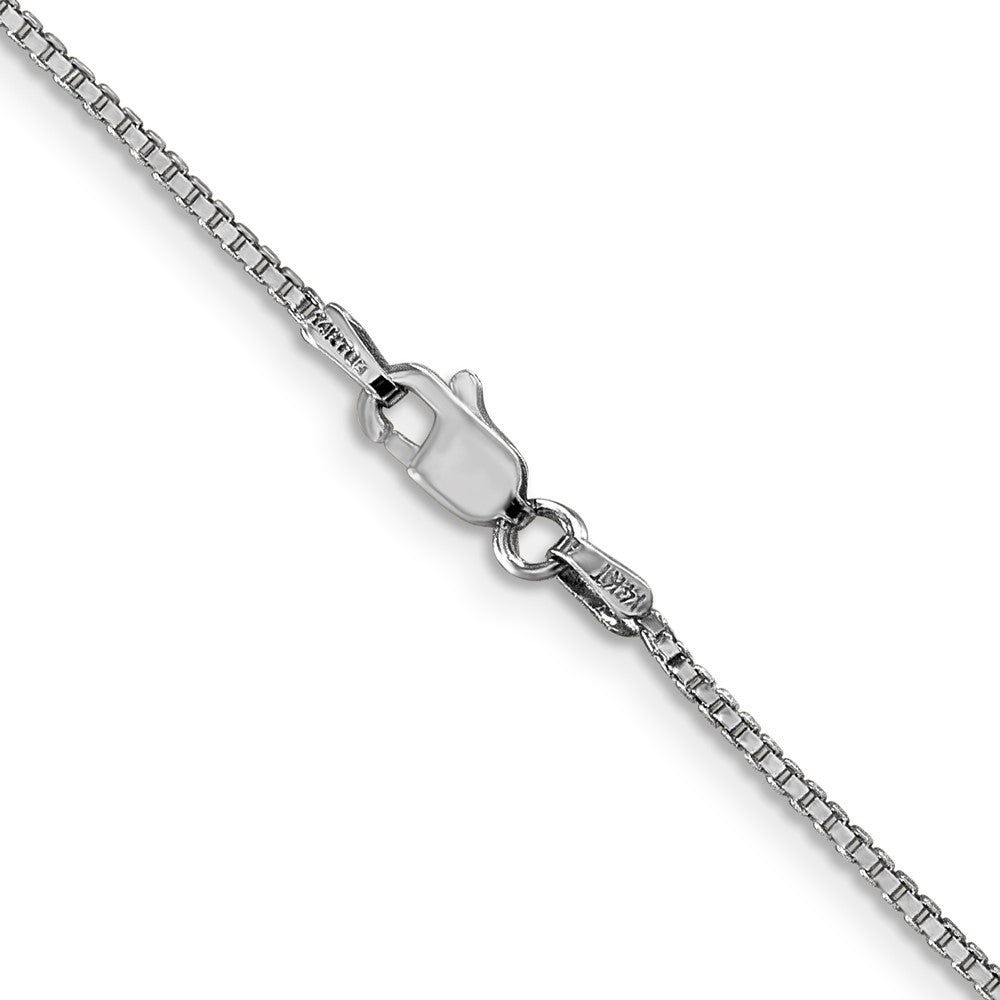 14K White Gold 24 Inch 1.1mm Box With Lobster Clasp Chain Necklace
