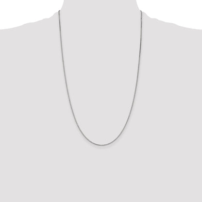 14K White Gold 26 Inch 1.1mm Box With Lobster Clasp Chain Necklace