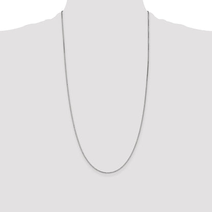 14K White Gold 28 Inch 1.1mm Box With Lobster Clasp Chain Necklace