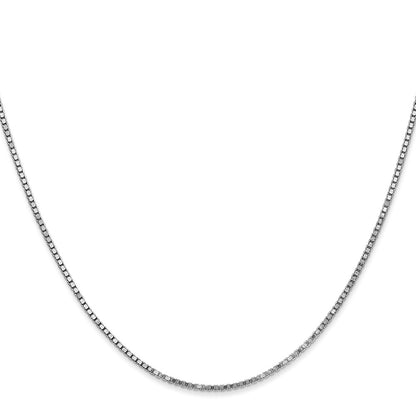 14K White Gold 26 Inch 1.4mm Box With Lobster Clasp Chain Necklace