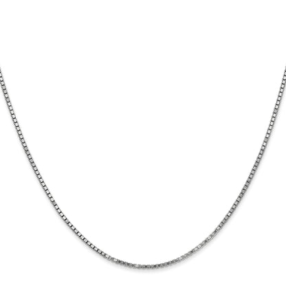 14K White Gold 28 Inch 1.4mm Box With Lobster Clasp Chain Necklace
