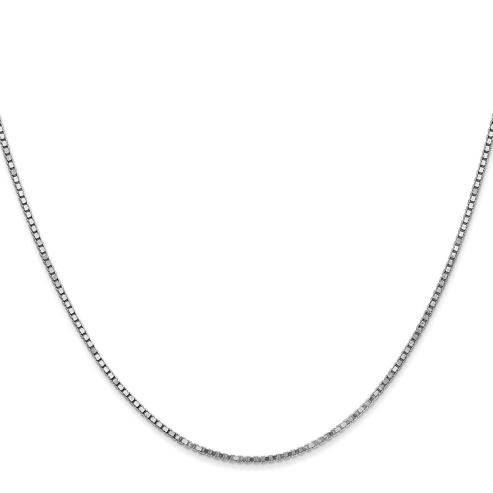 14K White Gold 30 Inch 1.4mm Box With Lobster Clasp Chain Necklace