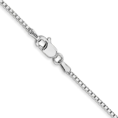 14K White Gold 28 Inch 1.4mm Box With Lobster Clasp Chain Necklace