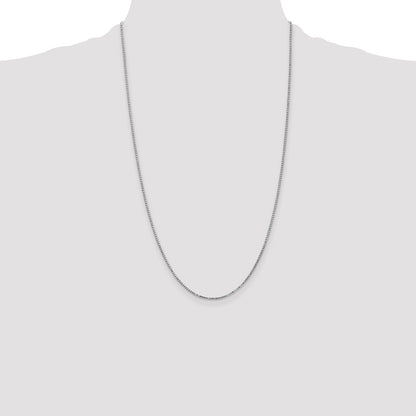 14K White Gold 26 Inch 1.4mm Box With Lobster Clasp Chain Necklace