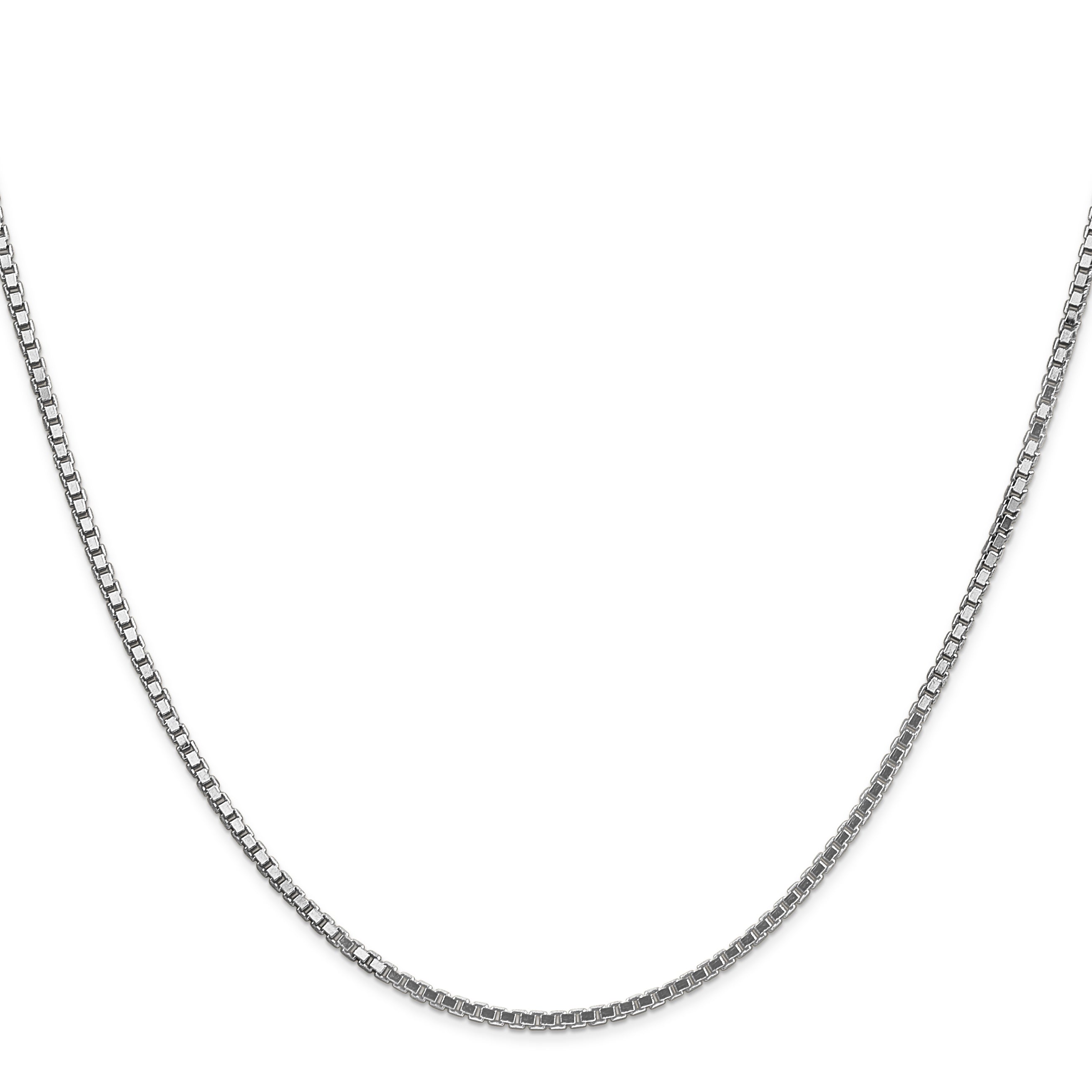 14K White Gold 30 Inch 1.5mm Box With Lobster Clasp Chain Necklace
