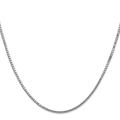 14K White Gold 30 Inch 1.5mm Box With Lobster Clasp Chain Necklace