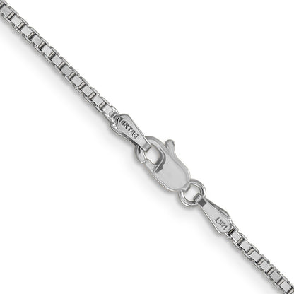 14K White Gold 16 Inch 1.5mm Box With Lobster Clasp Chain Necklace