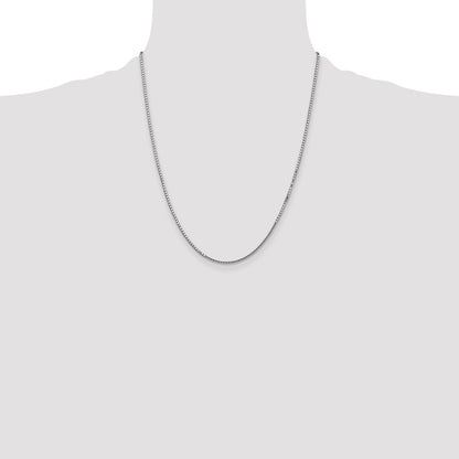 14K White Gold 22 Inch 1.5mm Box With Lobster Clasp Chain Necklace