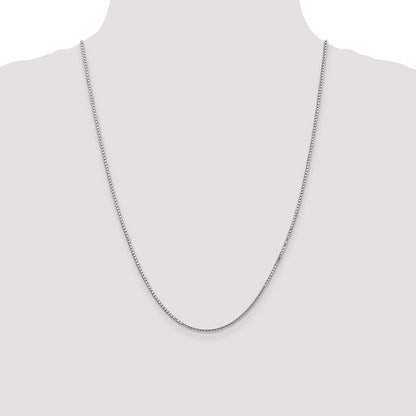 14K White Gold 24 Inch 1.5mm Box With Lobster Clasp Chain Necklace
