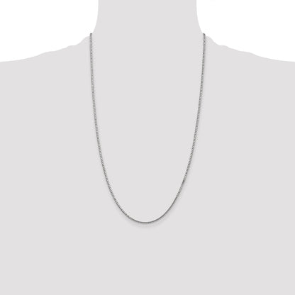 14K White Gold 26 Inch 1.5mm Box With Lobster Clasp Chain Necklace