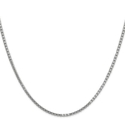 14K White Gold 30 Inch 1.9mm Box With Lobster Clasp Chain Necklace