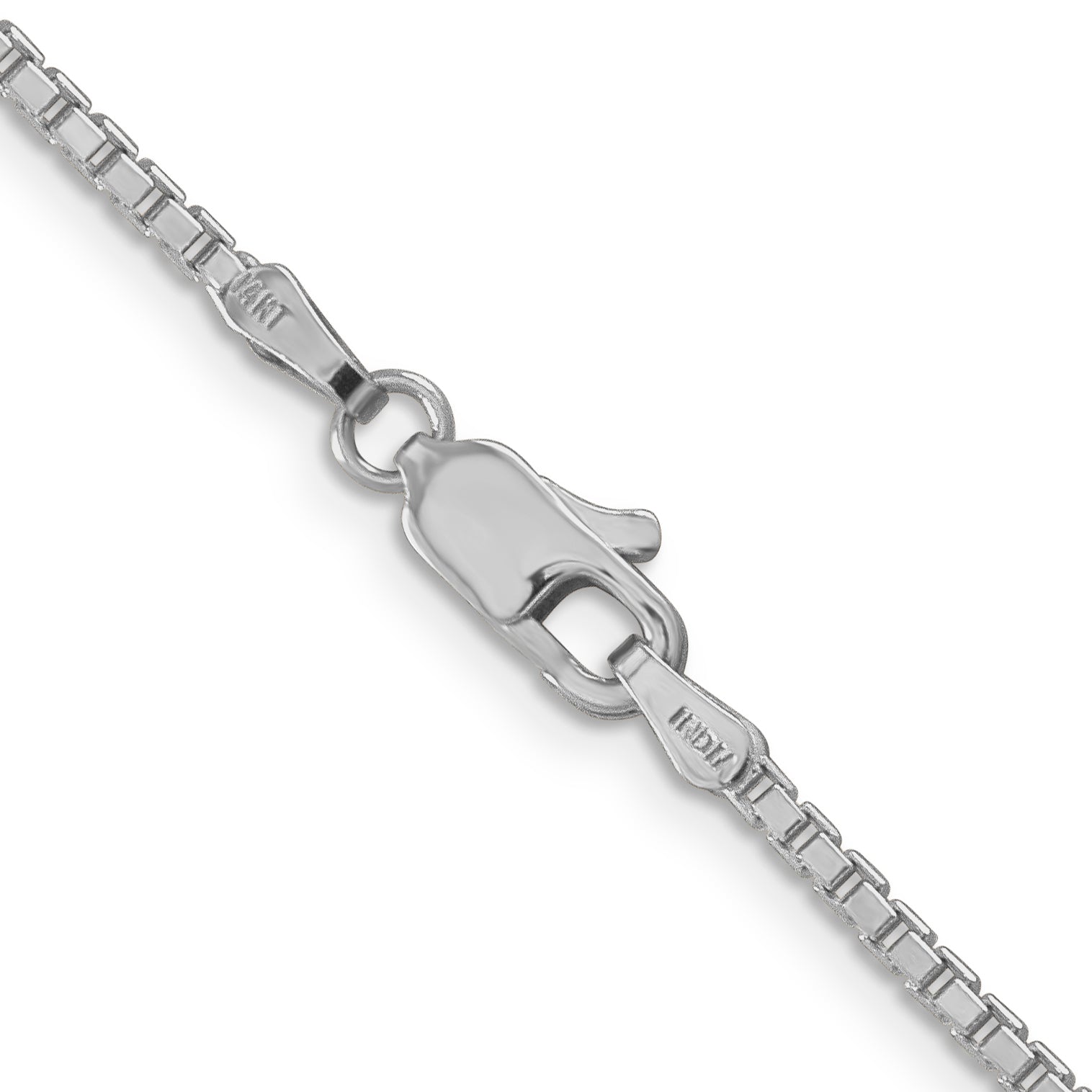 14K White Gold 20 Inch 1.9mm Box With Lobster Clasp Chain Necklace