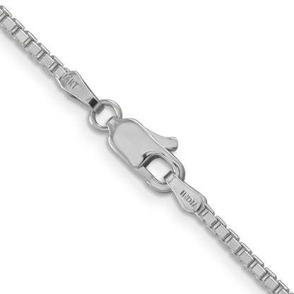 14K White Gold 26 Inch 1.9mm Box With Lobster Clasp Chain Necklace