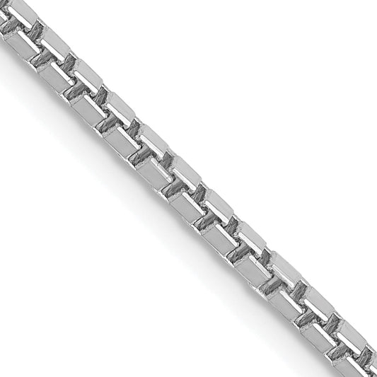 14K White Gold 18 Inch 1.9mm Box With Lobster Clasp Chain Necklace