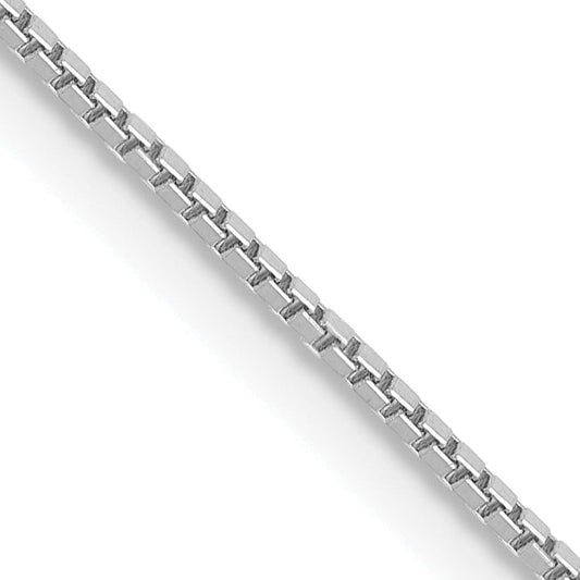 14K White Gold 20 Inch .9mm Box With Lobster Clasp Chain Necklace
