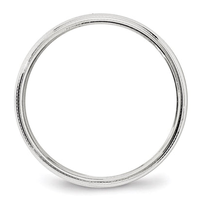 10k White Gold 4mm Milgrain Half Round Wedding Band Ring