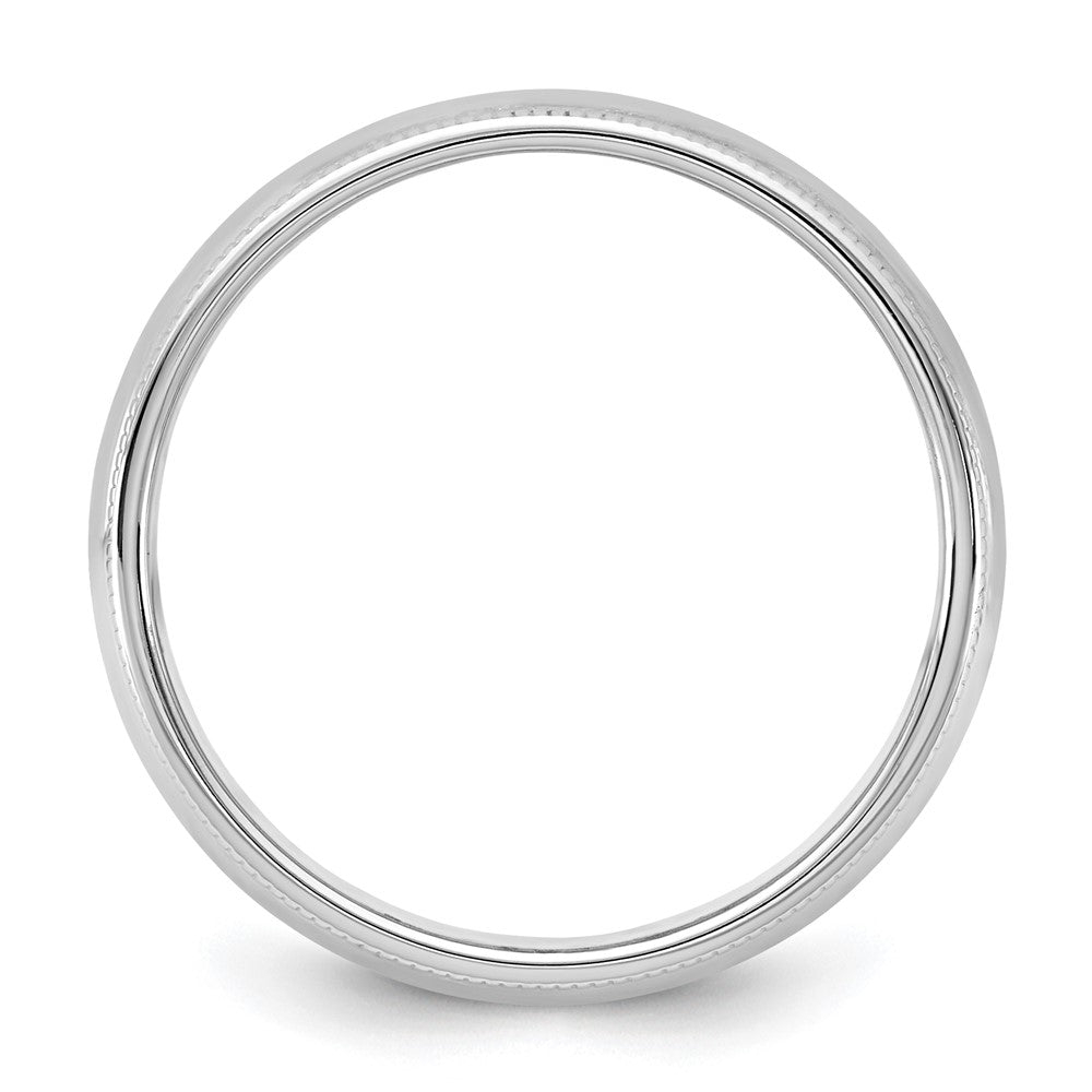 10K White Gold 10Kw 5.5mm Milgrain Half Round Band Size 4