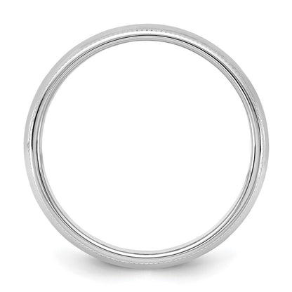 10K White Gold 10Kw 5.5mm Milgrain Half Round Band Size 4