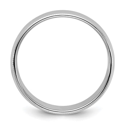 10k White Gold 8mm Milgrain Half Round Wedding Band Ring