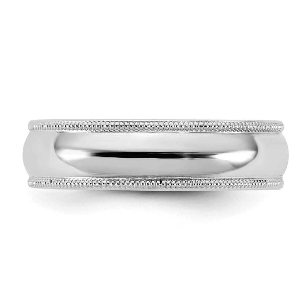10K White Gold 10Kw 5.5mm Milgrain Comfort Fit Band Size 5.5