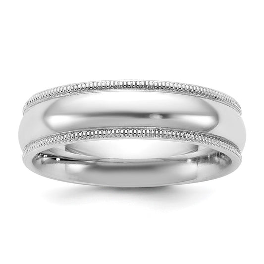 10K White Gold 10Kw 5.5mm Milgrain Comfort Fit Band Size 5