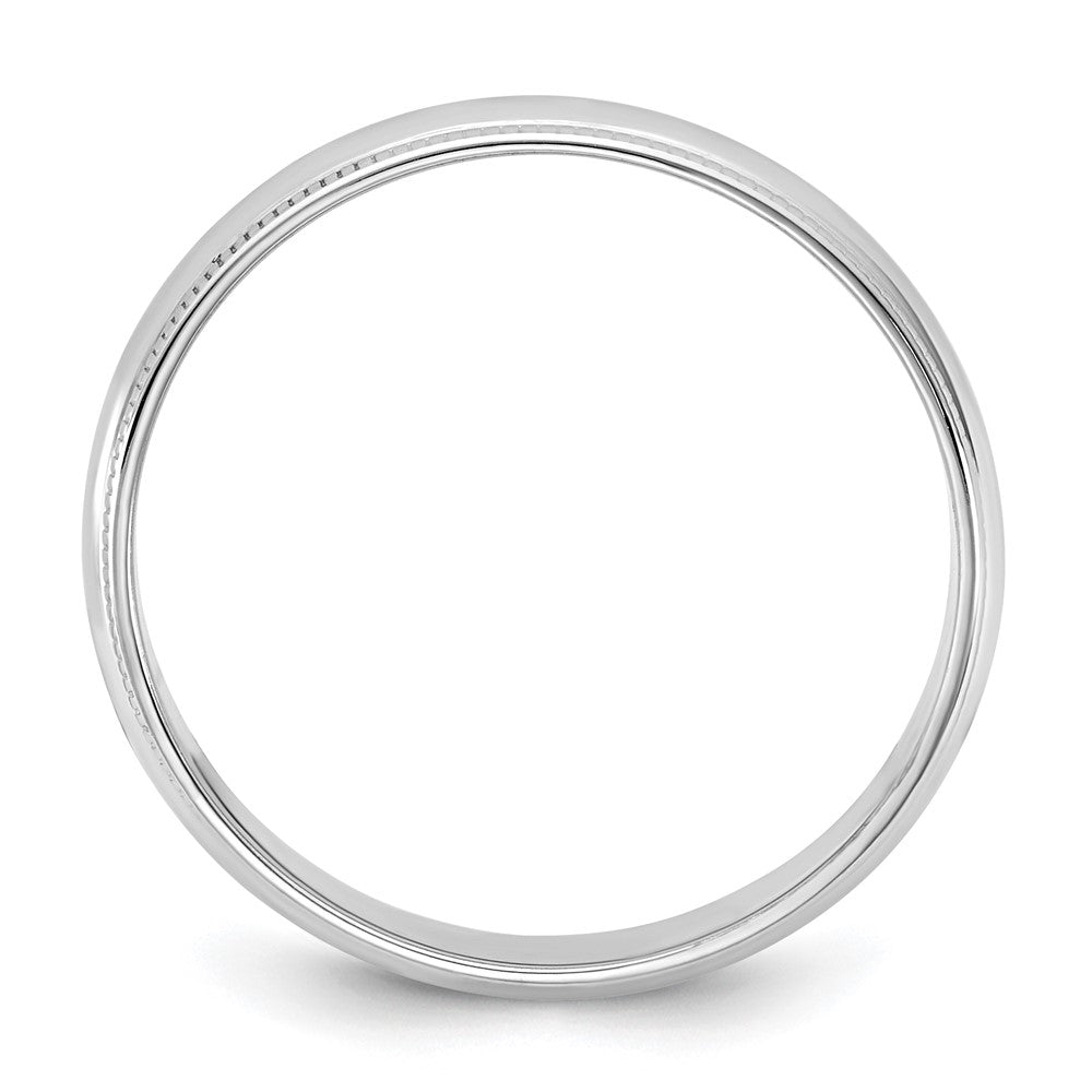 10K White Gold 10Kw 4.5mm Lightweight Milgrain Half Round Band Size 6