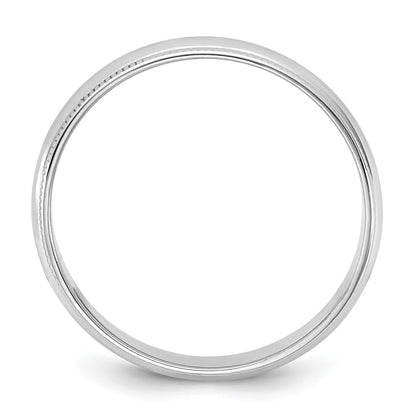 10K White Gold 10Kw 4.5mm Lightweight Milgrain Half Round Band Size 10