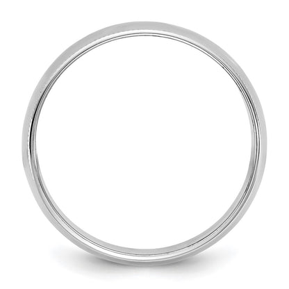 10K White Gold 10Kw 8mm Lightweight Milgrain Half Round Band Size 11