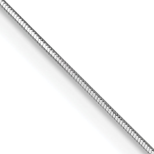 14K White Gold 20 Inch .5mm Octagonal Snake With Lobster Clasp Chain Necklace
