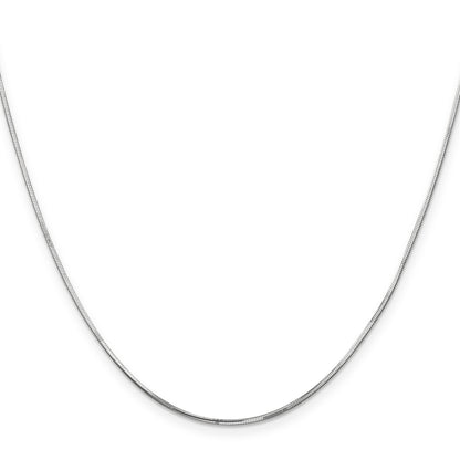 14K White Gold 24 Inch .9mm Octagonal Snake With Lobster Clasp Chain Necklace
