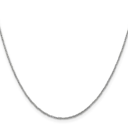 14K White Gold 18 Inch 1.1mm Ropa With Spring Ring Clasp Chain Necklace