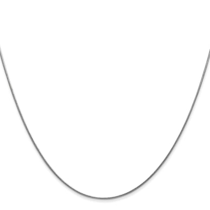 14K White Gold 30 Inch .8mm Round Snake With Lobster Clasp Chain Necklace