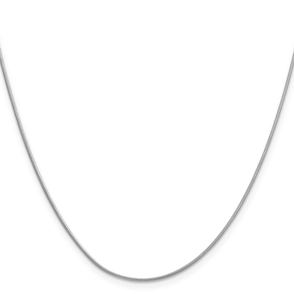 14K White Gold 16 Inch .9mm Round Snake With Lobster Clasp Chain Necklace